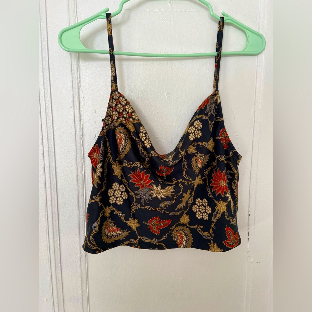 Cowl neck cropped top